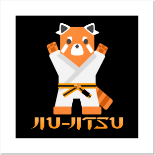 Jiu Jitsu Panda -Orange Black Belt Posters and Art